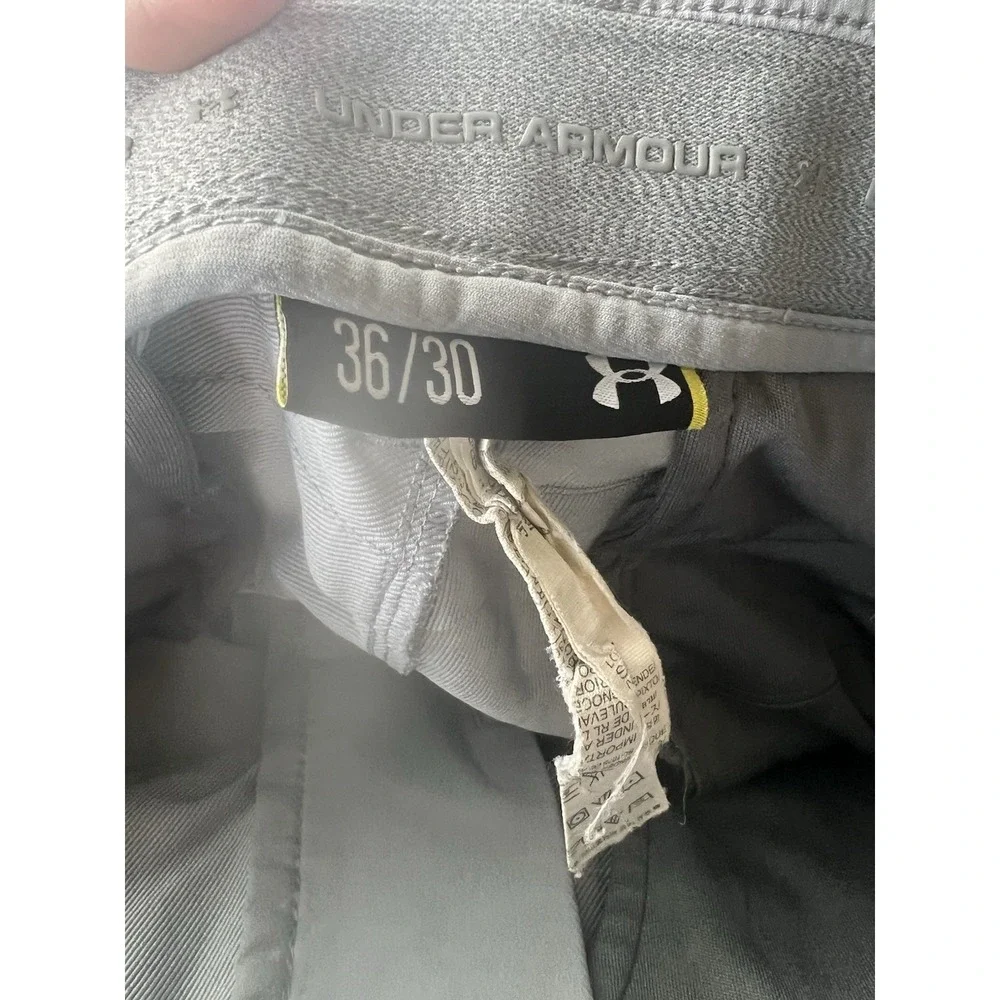 Under Armour Golf Pants Mens Gray Tagged 36/30 Measure 35/30 Stretch
